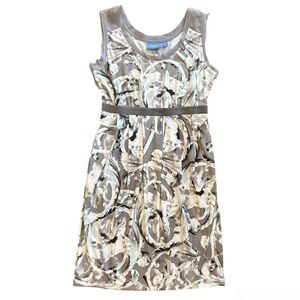 ⭐️Simply Vera Vera Wang gray and light blue floral sleeveless dress size small